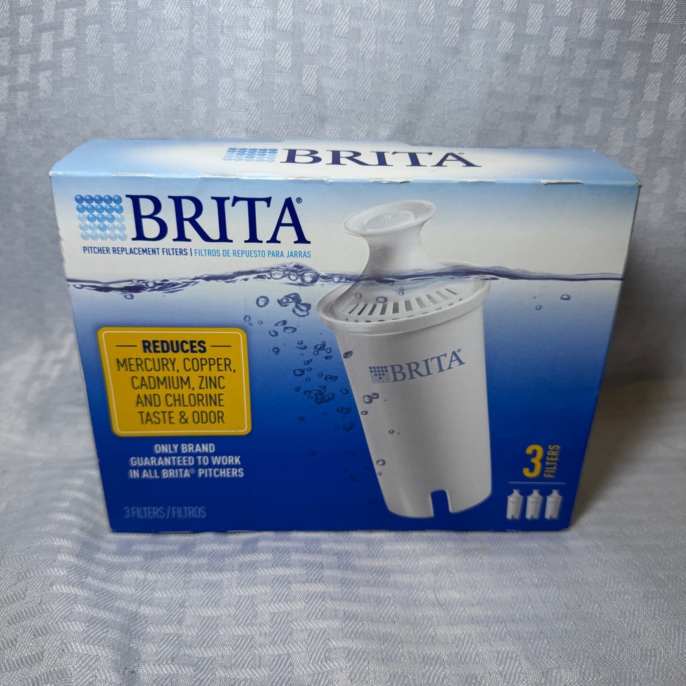 Brita Standard Pitcher Replacement Water Filters 3 Pack OB03 White
